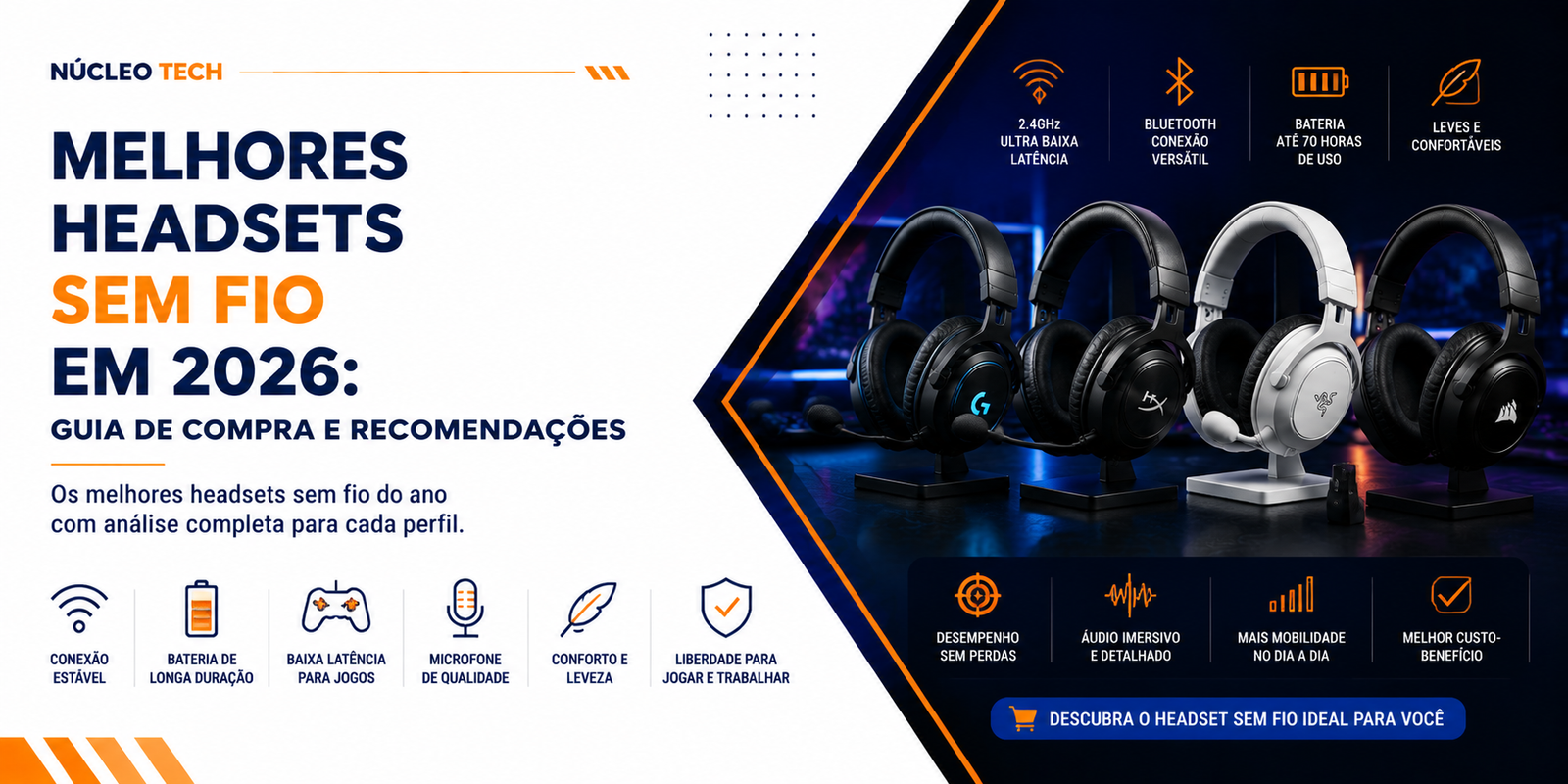 Melhores headsets sem fio em 2026